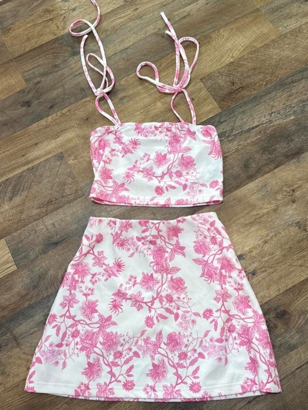 SHEIN pink floral two-piece set